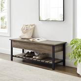 48" Modern Farmhouse Storage Bench in Grey Wash